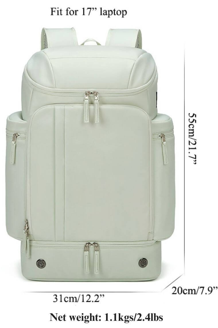 Women best travel backpack for 17 inch laptop with shoe compartment & trolley sleeve in mint green waterproof oxford fabric