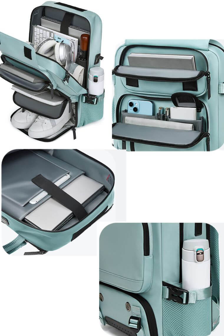 best travel backpack for 16 inch laptop in waterproof fabric with shoe compartment and trolley sleeve for business,hiking or camping convertible into a crossbody weekend bag or shoulder bag, airline friendly