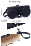 fashion glasses case in pebbled real leather with belt clip