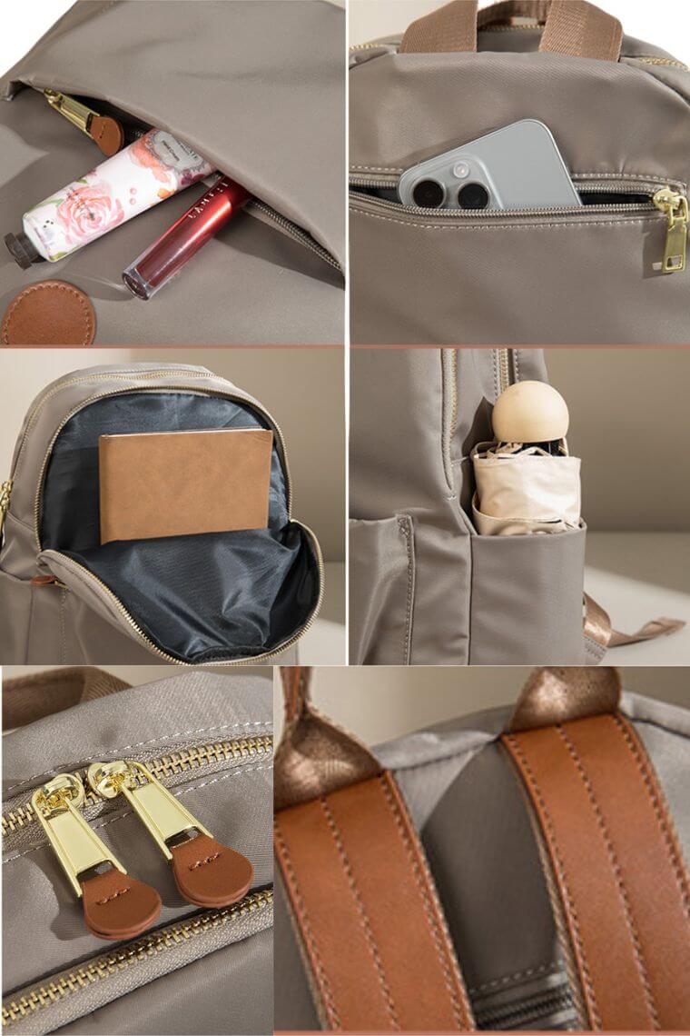 women small cute backpack purse in water resistant fabric with multi pockets for travel or everyday use