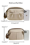 women small crossbody sling bag in waterproof nylon with front & back zipper pocket for travel or everyday use big enough to hold iPad Mini