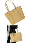 women yellow leather stylish tote bag with adjustable straps and small pouch for work or everyday use
