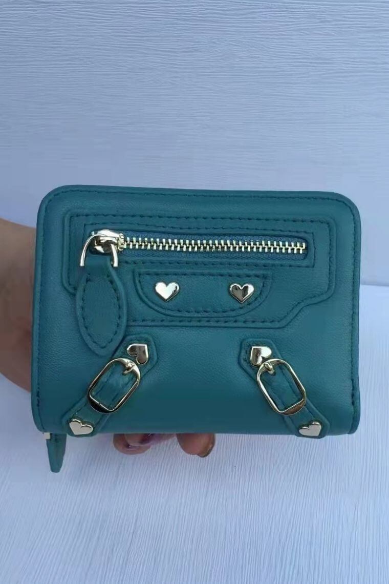 blue cardholder wallet for women | leather credit card holder with zipper | Women bifold wallet in leather | Cardholder with money clip | women designer cardholder
