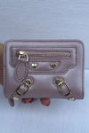 pink cardholder wallet for women | leather credit card holder with zipper | Women bifold wallet in leather | Cardholder with money clip | women designer cardholder