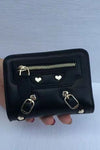 black cardholder wallet for women | leather credit card holder with zipper | Women bifold wallet in leather | Cardholder with money clip | women designer cardholder