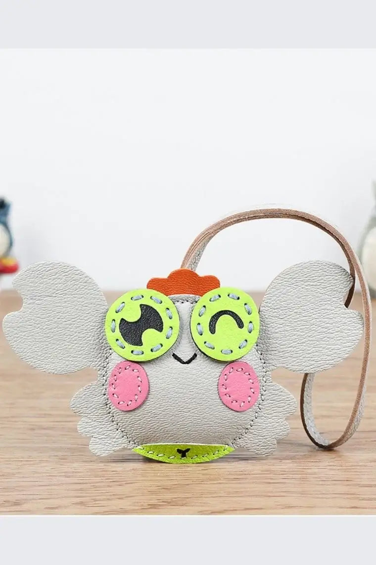 Light grey leather bag charm | crab purse charm | car pendant in crab shape | bag pendant in lambskin | crab purse pendant | designer leather tag | personalized leather luggage tag | custom luggage tag | leather keychain in crab design