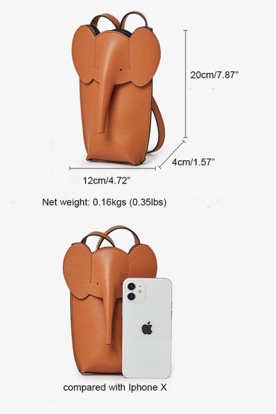 Mini Elephant Cute Wallet Bag Shoulder Messenger Bag Female Girls Fashion  Genuine Leather Soft Small Card Phone Bags Coin Purse