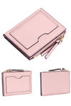 pink cardholder with money clip | leather cardholder wallet with coin pocket | slim wallet for 10 cards & money clip | minimalist wallet in pebbled leather