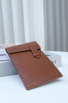Brown snake embossed leather credit card holder