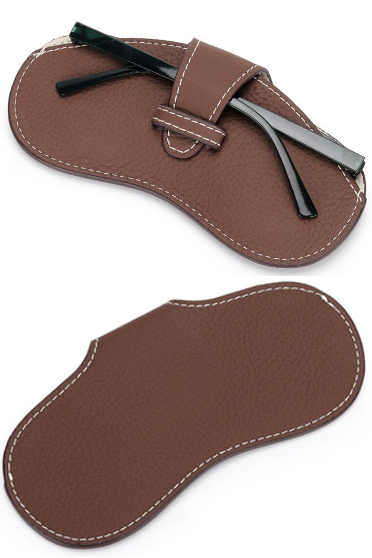 Brown leather glasses case with tab closure  | sunglasses case | eyelgasses case | sunglasses storage | glasses storage | glasses cover | sunglasses case holder | leather sunglasses case | eyeglass holder