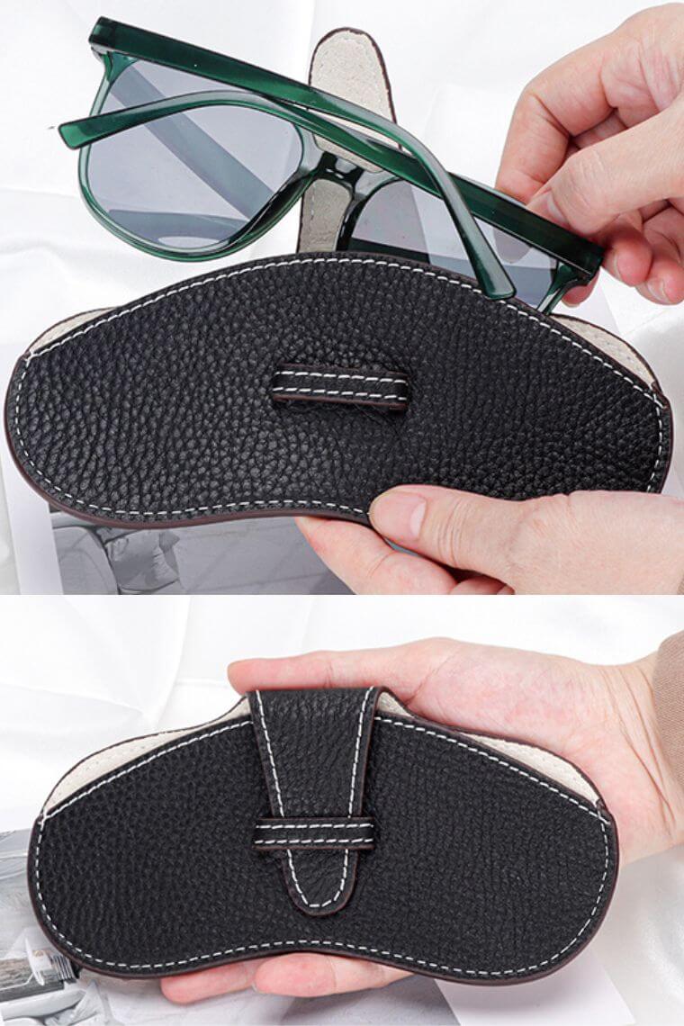 Real leather glasses case with tab closure  | sunglasses case | eyelgasses case | sunglasses storage | glasses storage | glasses cover | sunglasses case holder | leather sunglasses case | eyeglass holder