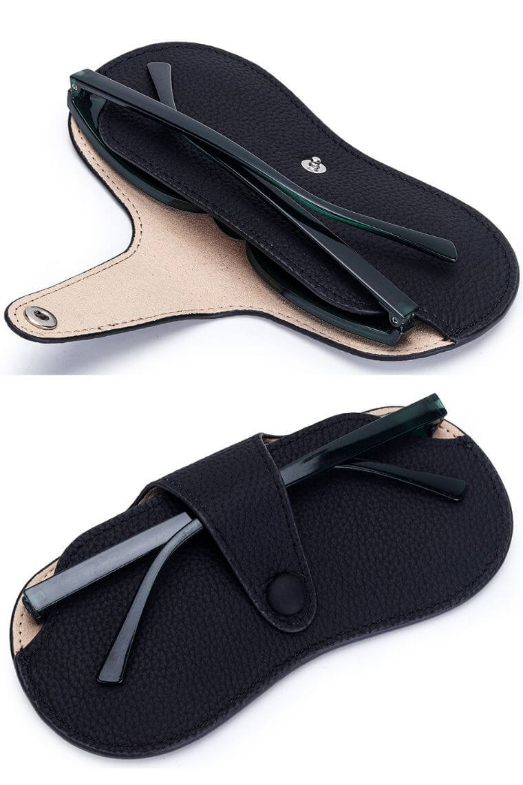soft leather glasses case with detachable strap to put on the wrist or neck or your handbag for easy carry stylish sunglasses holder for men or women