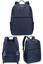 Fashion ladies' navy laptop backpack purse in lightweight water-resistant fabric with trolley sleeve for travel or business or everyday use