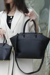 women black leather cross body tote bag with zipper for 13" Macbook