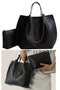 Women Leather Tote Bag With Pouch