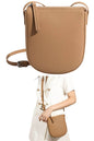 women crossbody phone bag purse in brown leather with zipper closure