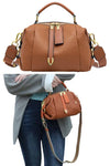 best women designer brown leather crossbody sling bag with top handle
