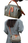 best women designer grey leather crossbody sling bag with top handle