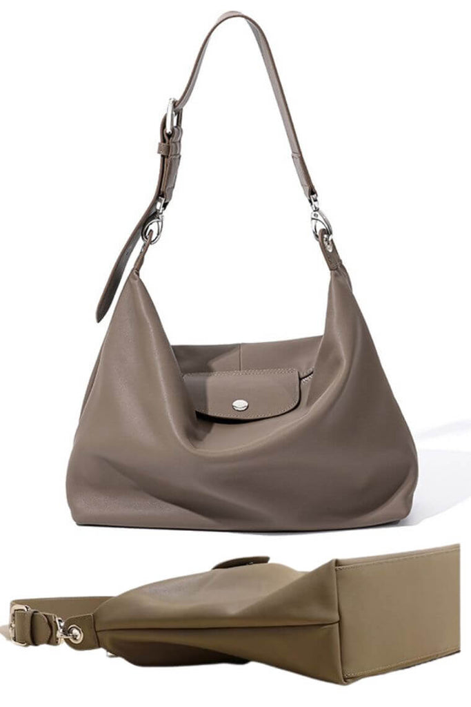 women designer sand swift leather satchel bag with adjustable strap and flap closure