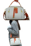 best women designer white leather crossbody sling bag with top handle