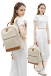 women trendy 15 inch laptop work backapck with trolley sleeve and many pockets in waterproof lightweight oxford fabric
