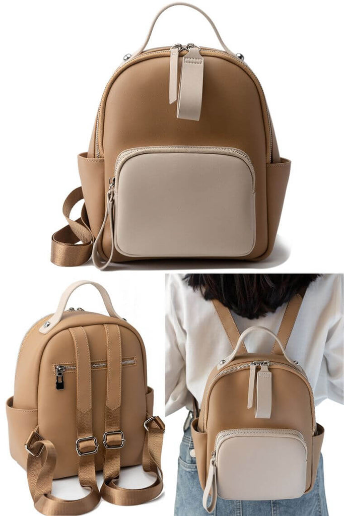 Leather backpack Longchamp Camel in Leather - 37583435