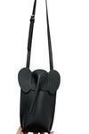 black elephant leather mobile sling bag