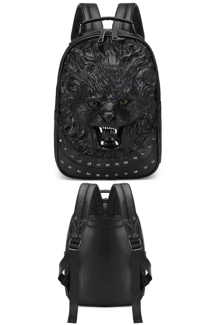 3d lion head backpack hotsell