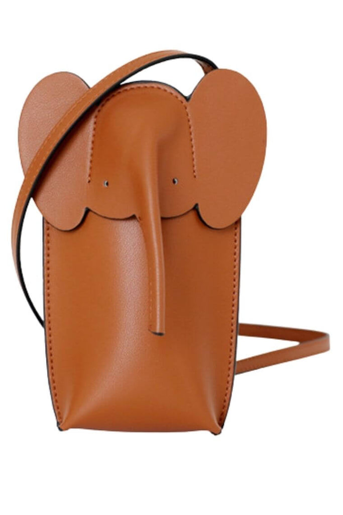 Brown elephant mobile messenger bag