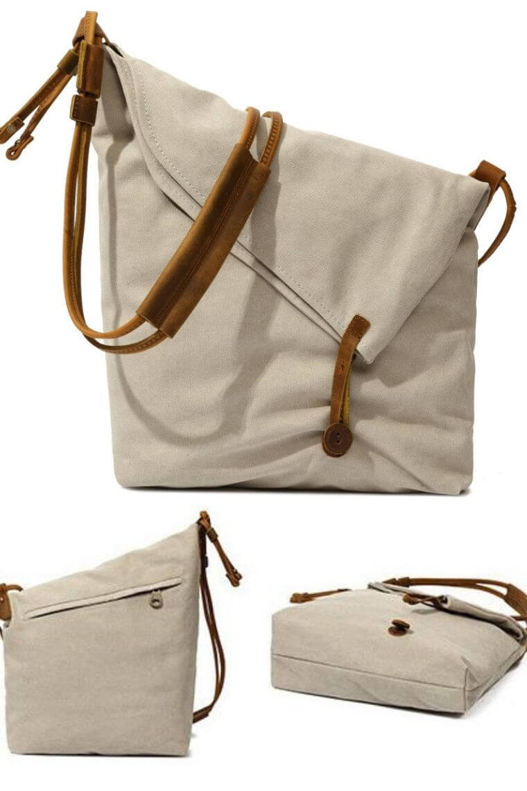 Remix Leather-Trimmed Cotton-Canvas Messenger Bag