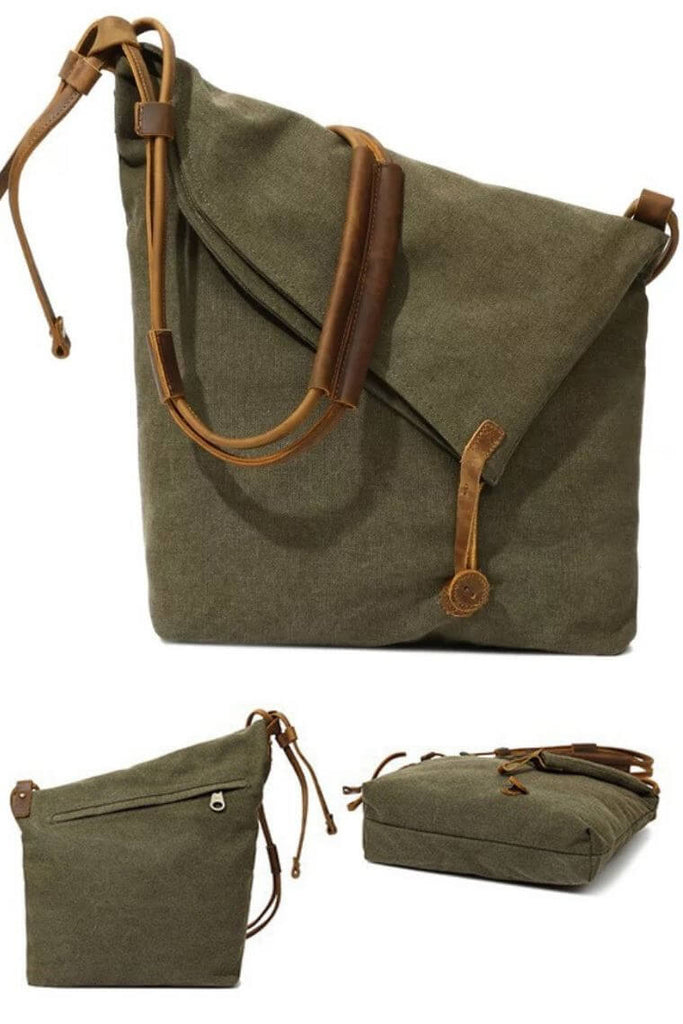 army green canvas bag with crossbody strap | canvas crossbody bag | canvas crossbody purse | canvas leather bag | canvas sling bag | canvas & leather bag | canvas crossbody messenger bag | women canvas crossbody bag | canvas bag with leather handle | canvas crossbody