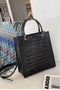 Croc Emboss Leather Tote Shopper Bag