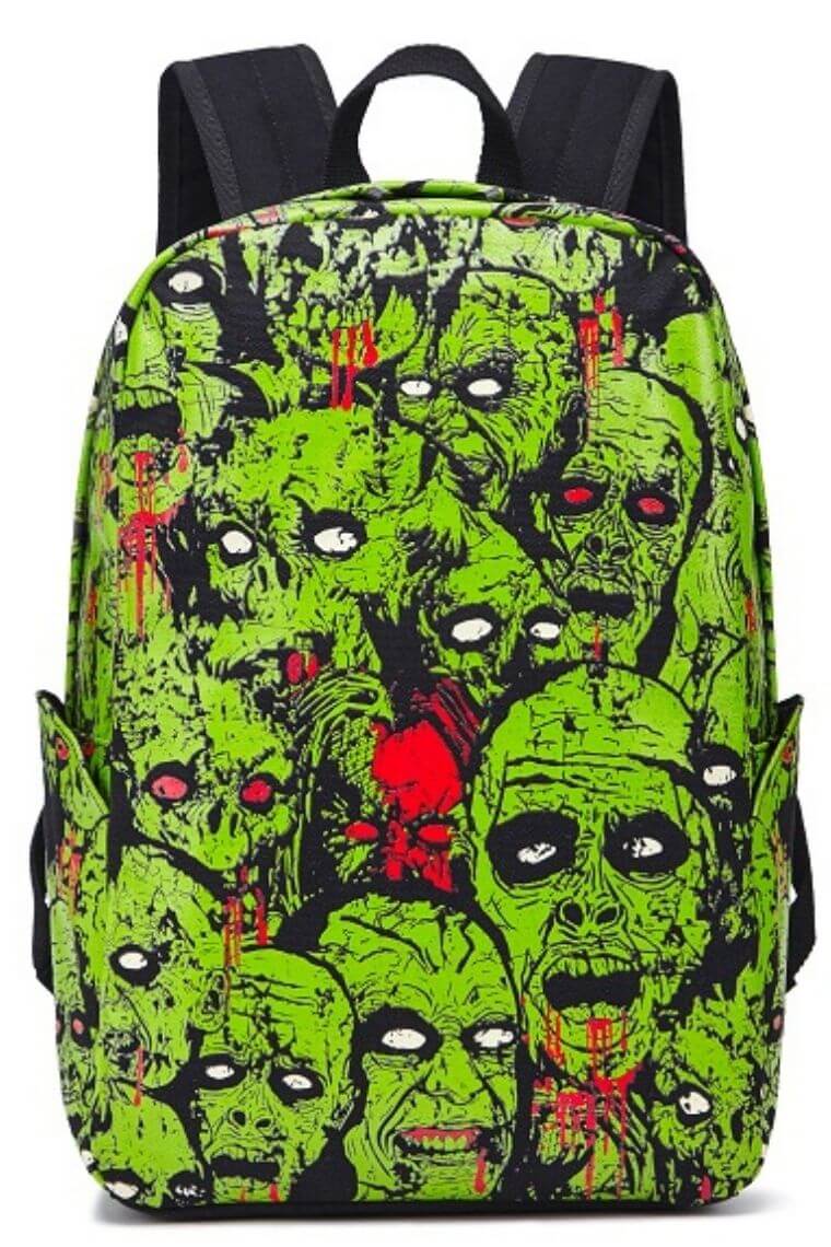 Unisex Canvas Luminous Large Backpack W-Luminous & Punk Zombie Print ...