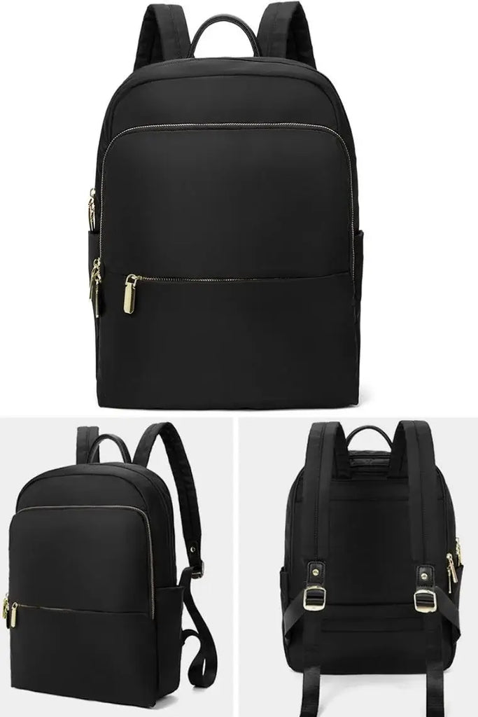 Black laptop backpack | Best Laptop Backpack for women | Backpack with trolley sleeve | waterproof laptop backpack | best water resistant backpack | laptop book bag in nylon | multi pockets backpack | Macbook backpack 