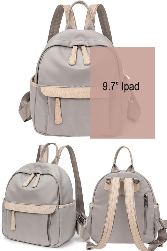 Light grey backpack for women | travel backapck with concealed pockets | waterproof backpack in two tone color | best backpack with multi pockets | cool anti theft backpack | fashion school bag for teenager girl | college backpack 2022
