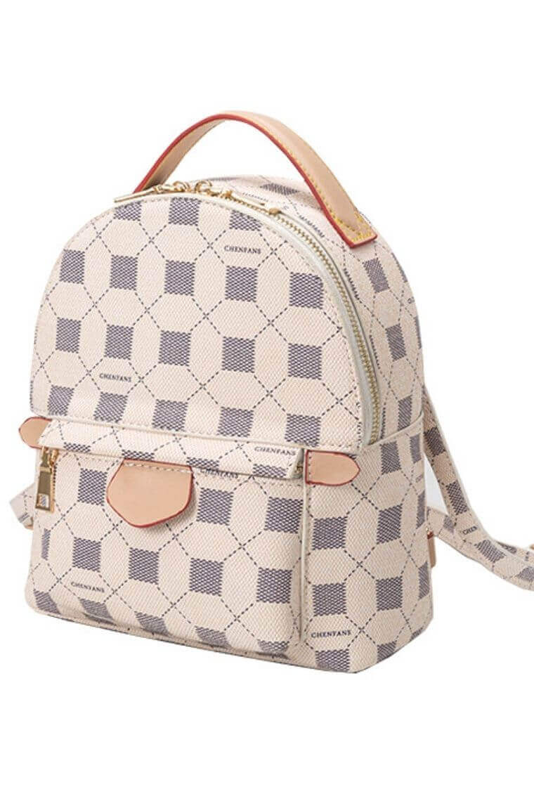 Women Designer Mini Backpack W-Monogram Print In Waterproof Vegan ...