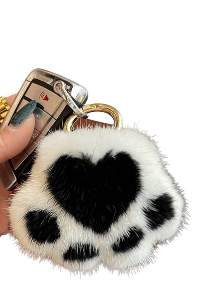KEYRING Plush Owl Keychain OR Bag Charm Cute Animal Fur Ball keyring Blue  New