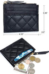 size for quilted sheep leather minimalist slim wallet