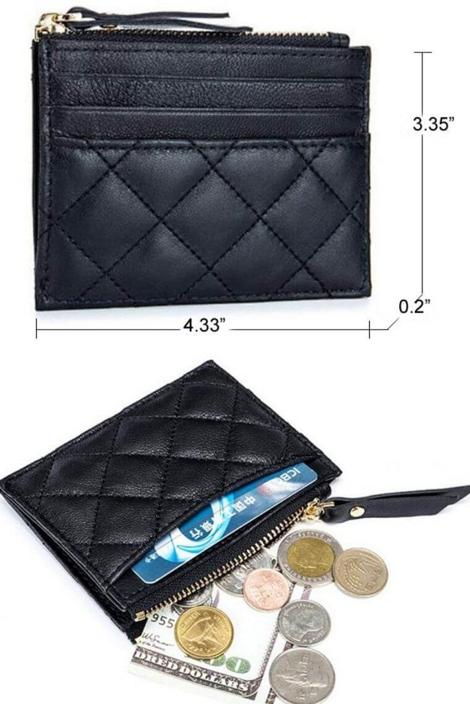 Women Leather Minimalist Bifold Cardholder Wallet W-Coin & Money Pockets –  Pikobag