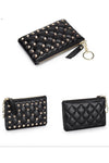 Black quilted leather lipstick holder