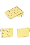Yellow quilted leather slim wallet