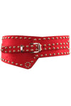 Women stretchable belt with studs