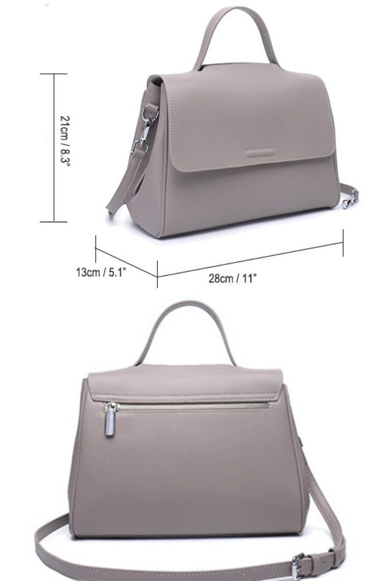 size for fashion women leather crossbody messenger bag with top handle & magnet flap