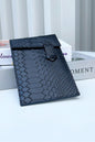 Black snake print leather card holder 