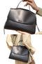 Leather Crossbody Bag W-Magnet Flap