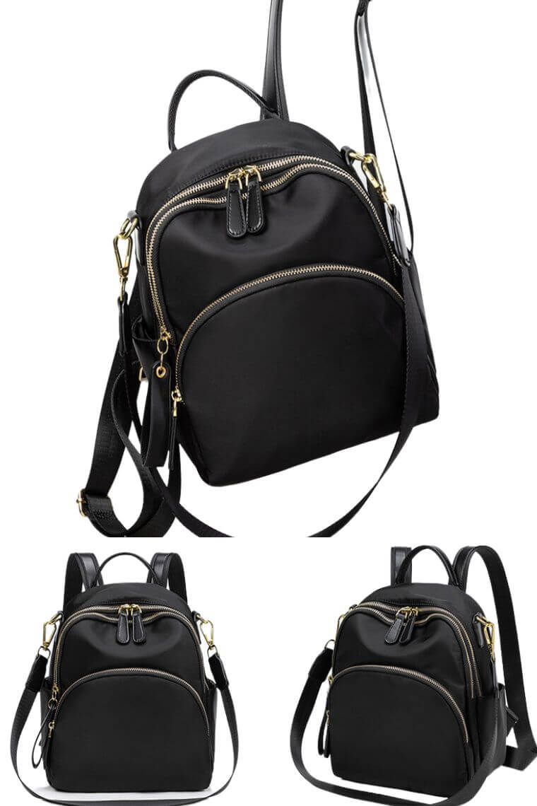 cute mini black backpack Black Backpack Purse For Fashion Ladies In Waterproof Oxford Fabric